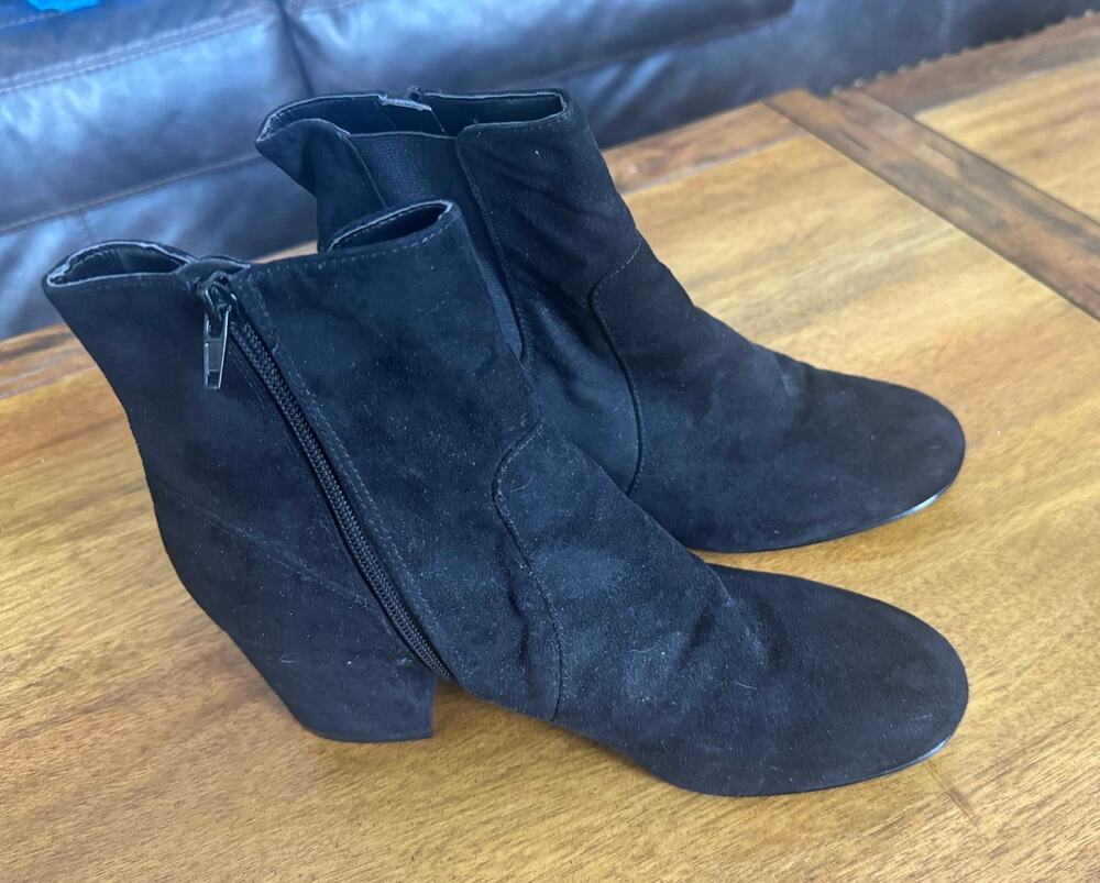 Nine West Charcoal Suede Ankle Booties